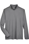 Team 365 Zone Sonic Heather Performance Quarter-zip Pullover In Gray