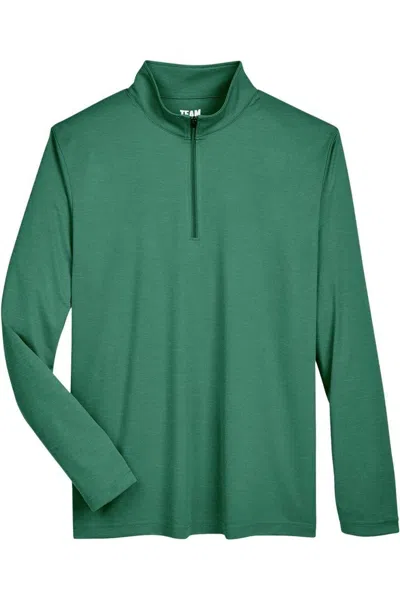 Team 365 Zone Sonic Heather Performance Quarter-zip Pullover In Green