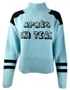 Team Event Women's Après Ski Team Funnel Neck Après Ski Sweater Color: Ice Blue/black In Blue