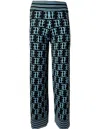 Team Event Women's Black / Blue Te Logo Jacquard Après Ski Knit Pant, Black/ice Blue In Black/blue