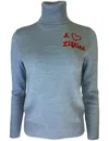 Team Event Women's I Heart Lifties Embroidered Ski Sweater, Color: Cornice Blue In Blue