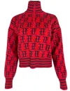 Team Event Women's Te Logo Jacquard Après Ski Sweater, Red/navy In Red
