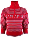 Team Event Women's "team Après " Merino Wool Après Ski Quarter Zip Sweater Red In Red