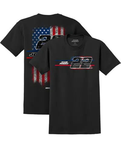 Team Penske Men's Black Joey Logano American Flag T-shirt