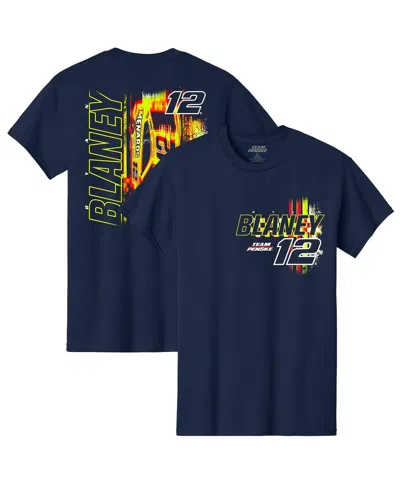 Team Penske Men's Navy Ryan Blaney Menards Car T-shirt In Blue
