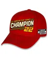 Team Penske Men's Red Joey Logano 2024 Nascar Cup Series Champion Big Number Adjustable Hat In Red
