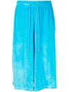 Team Wang Design Brushed-effect Drawstring Bermuda Shorts In Blue