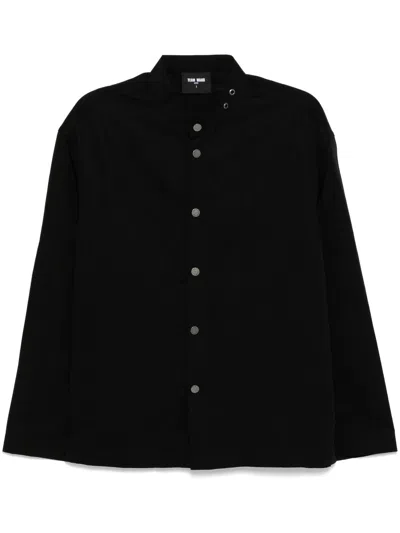 Team Wang Design Choies Banded Collar Shirt In Black