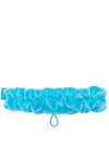 Team Wang Design Drawstring Textured Headband In Blue