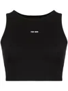 Team Wang Design Logo-print Cropped Tank Top In Black