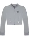 Team Wang Design Logo-print Cropped Track Jacket In Grey