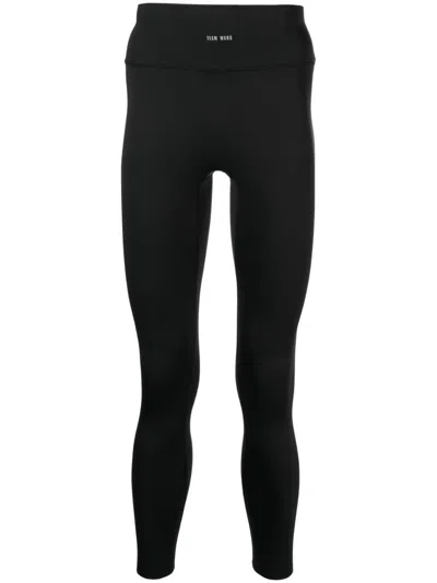 Team Wang Design Logo-print Leggings In Black
