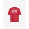 Team Wang Design Mens Red  X Billionaire Boys Club Graphic-print Cotton T-shirt