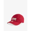 Team Wang Design Mens Red Team Wang X Billionaire Boys Club Logo-print Cotton Cap