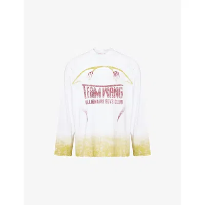 Team Wang Design Mens White  X Billionaire Boys Club Graphic-print Cotton Top