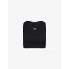Team Wang Design Omens Black Logo-print Ribbed Stretch-cotton Tank Top In Black