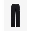 Team Wang Design Omens Black Logo-print Straight-leg Cotton-blend Jogging Bottoms Xs In Black