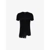 Team Wang Design Omens Black Acceptance Asymmetric Stretch-knit T-shirt In Black