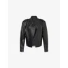 Team Wang Design Omens Black Acceptance Open-front Leather Jacket In Black