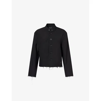 Team Wang Design Omens Black Acceptance Stand-collar Woven Jacket