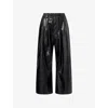 Team Wang Design Omens Black Acceptance Wide-leg Faux-leather Trousers Xs In Black