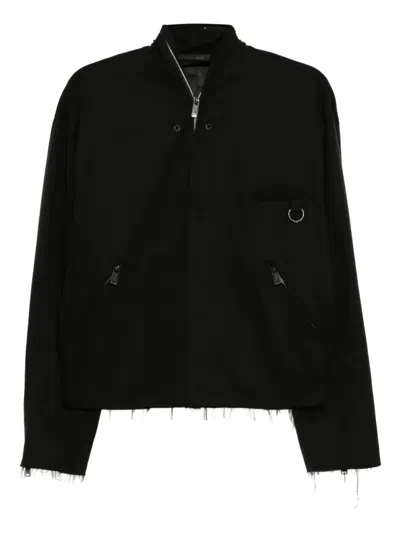 Team Wang Design Raw-edge Jacket In Black