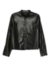 Team Wang Design Raw-edge Shirt In Black