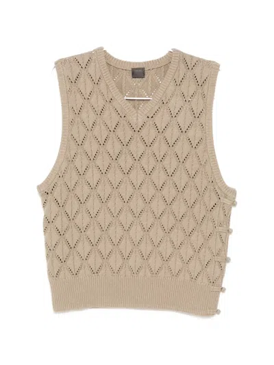Team Wang Design Reset Knitted Vest In Brown