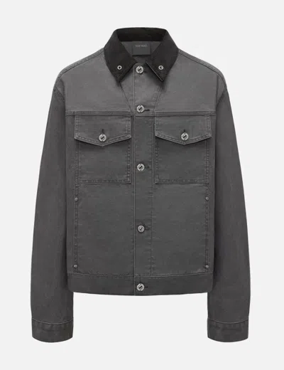 Team Wang Design Reset Patchwork Washed Jacket In Gray