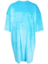 Team Wang Design Sparkles Velvet Dress In Blue