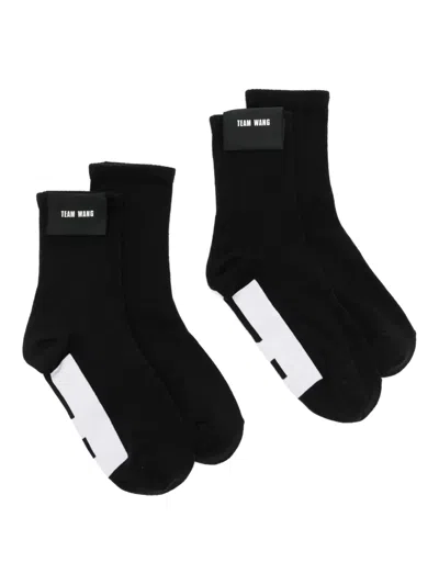 Team Wang Design The Original 1 Crew Socks (set Of 2) In Black