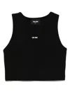 Team Wang Design Logo-print Cropped Tank Top In Black