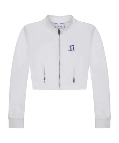 Team Wang Logo-print Cropped Track Jacket In White