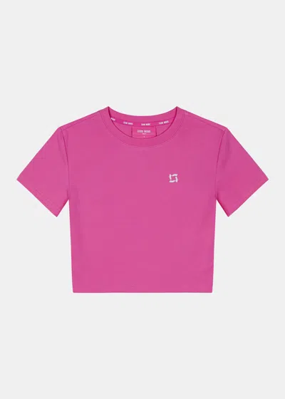 Team Wang Pink Bodycon Short-sleeved T-shirt (pre-order) In Rd
