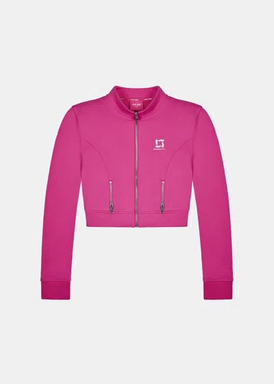Team Wang Pink Zip-up Cropped Jacket (pre-order) In Rd