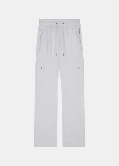 Team Wang White Zip-up Casual Cargo Pants (pre-order)