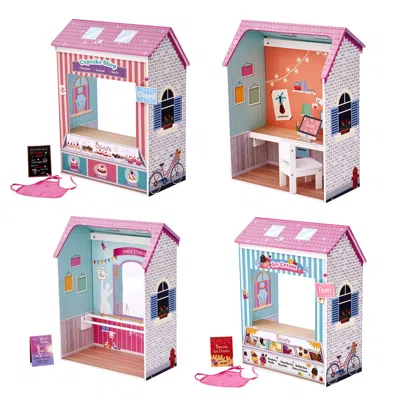 Teamson Convertible Doll Playhouse With 4 Themed Locations - Dance Studio, Dorm, Cupcake & Ice Cream Shops - In Multi
