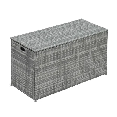 Teamson Home - Wicker 154 Gallon Patio Storage Chest In Gray