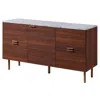 Teamson Home Ashton Rectangular Wood Sideboard With Marble-look Top And Metal Legs