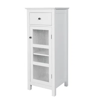 Teamson Home Connor Floor Cabinet With 1 Door And 1 Drawer In White