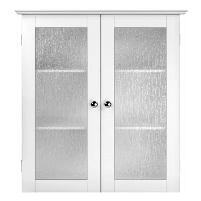 Teamson Home Connor Removable Wall Cabinet With 2 Glass Doors In White