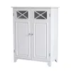 Teamson Home Dawson Wooden Floor Cabinet With Cross Molding And 2 Doors