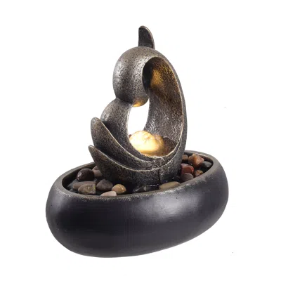 Teamson Home Indoor/outdoor Abstract Tabletop Bowl Fountain With Led Light In Black