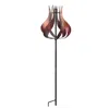 Teamson Home Kinetic Windmill Décor Sculpture Outdoor Garden Tulip Tangerine 3016387