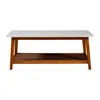 Teamson Home Kingston Wooden Coffee Table With Storage And Marble-look Top