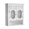 Teamson Home Lisbon Removable Wooden Wall Cabinet With Drapery-lined Doors, White