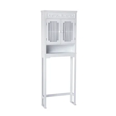 Teamson Home Lisbon Wooden Space Saver With Drapery-lined Doors In White