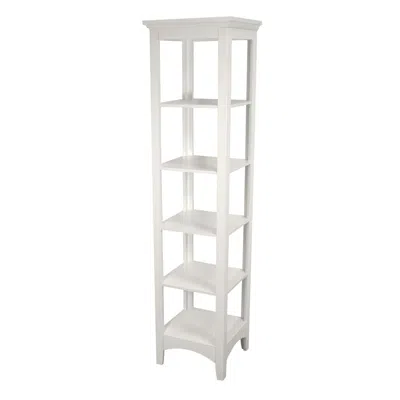 Teamson Home Madison Wooden Linen Tower With 5 Shelves In White