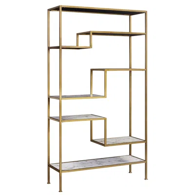 Teamson Home Marmo Modern Marble-look 5-tier Display Shelf In Gold