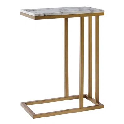 Teamson Home Marmo Modern Marble-look C Shape Side Table In Gold